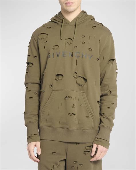 givenchy hoodie mens|givenchy men's destroyed hoodie.